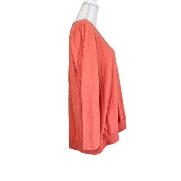 SOFT SURROUNDINGS WOMENS CHALKY ORANGE LONG SLEEVE CASUAL TOP SIZE LARGE - Picture 4 of 8